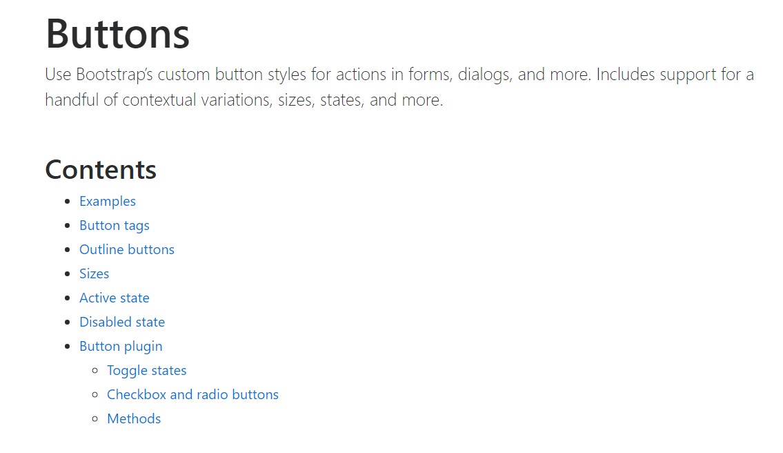 Bootstrap buttons official documentation