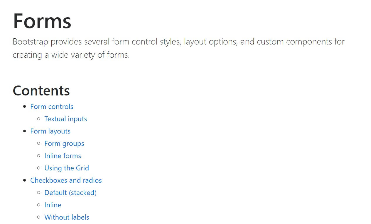 Usage of the label  within in Bootstrap Forms: official  information