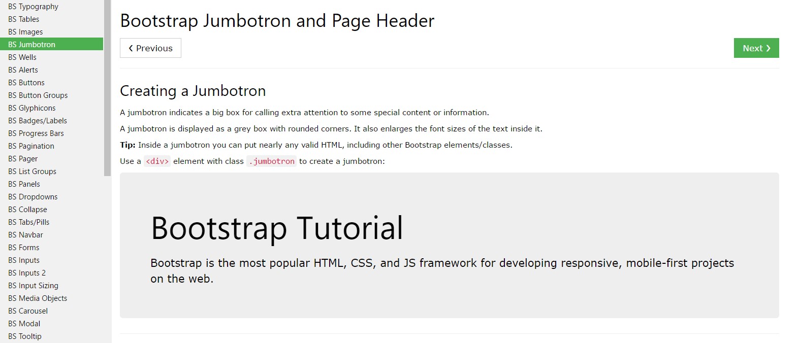Bootstrap Jumbotron tutorial