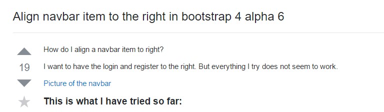  Adjust navbar  thing to the right  within Bootstrap 4 alpha 6