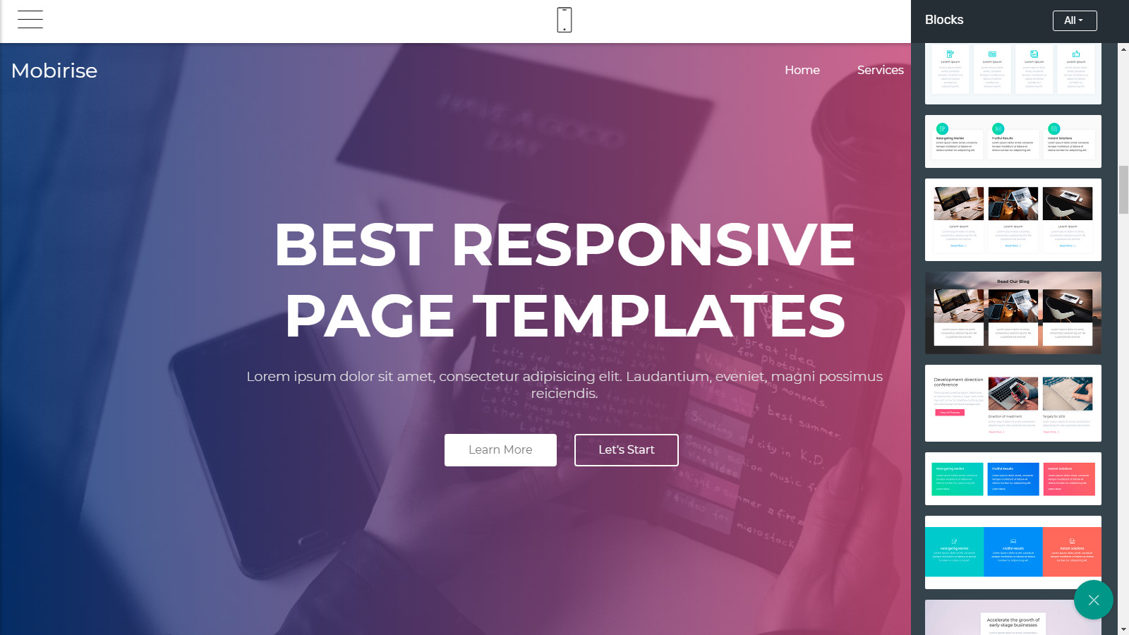responsive webpage templates