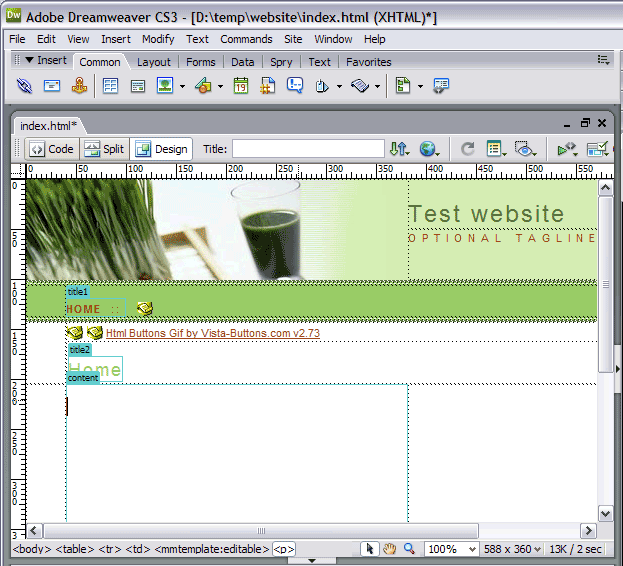 cs3 dreamweaver templates